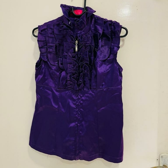 Purple satin blouse - Picture 5 of 6